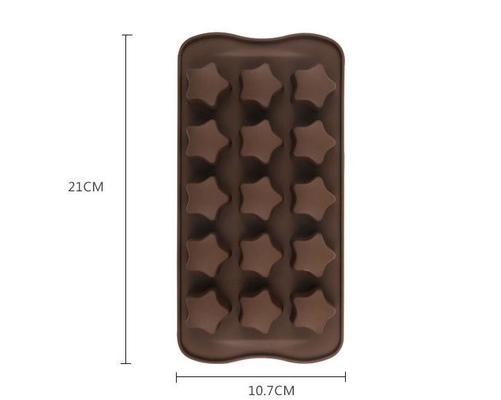 Elastyczne silikonowe formy czekoladowe w kształcie gwiazdy Oszczędność miejsca 21 * 10,7 * 1,5 cm