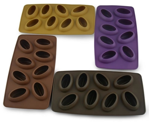 8 wnękowych niestandardowych form silikonowych Food Grade, Ice Cube Mold Coffee Bean Shaped