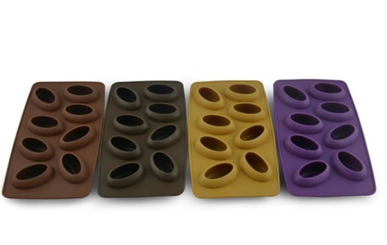 8 wnękowych niestandardowych form silikonowych Food Grade, Ice Cube Mold Coffee Bean Shaped