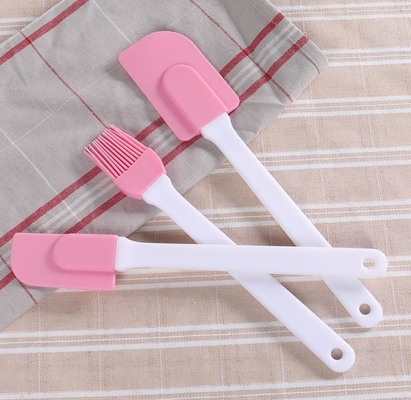 Twarda plastikowa szczotka żaroodporna, silikonowa szpatułka do gotowania Różowy kolor