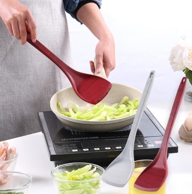 Style ziaren drewna Food Grade Silicone Narzędzia kuchenne Turner do patelni nieprzywierającej