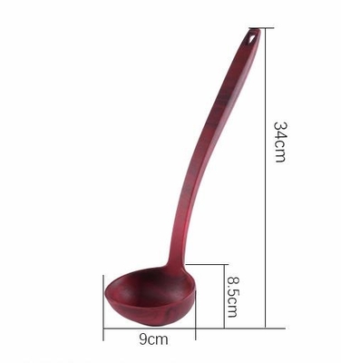 Wood Grain surface Długa rączka Food Grade Silicone Zupa Łyżka Narzędzia kuchenne
