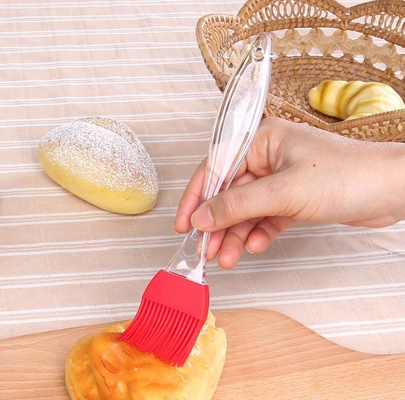 Duży rozmiar Przezroczysty uchwyt z tworzywa sztucznego Silikonowa szczotka do pieczenia Food Grade