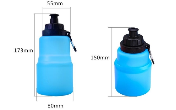 480ML Składane silikonowe butelki sportowe Food Grade BPA Free z niestandardowym logo