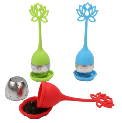 Kształt kwiatu lotosu Food Grade Silicone Sitko do herbaty z nadrukowanym logo