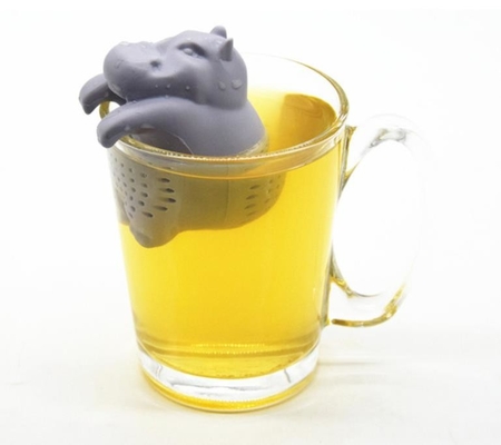 Szary kolor Hippo Shaped design Food Grade Silicone Tea Infuser