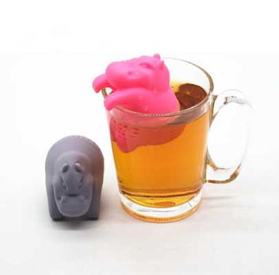 Szary kolor Hippo Shaped design Food Grade Silicone Tea Infuser