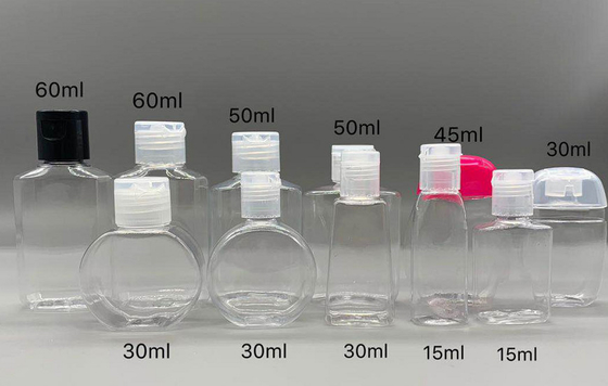 Szybka wysyłka Puste butelki dla zwierząt domowych, Mini ręczne butelki dezynfekujące do 15 ~ 60 ml